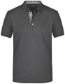 Heren Polo Plain James & Nicholson JN964 Grahite-wit